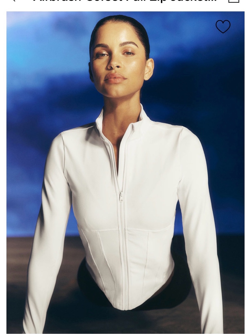 Alo Yoga Ivory Airbrush Corset Zip-Front Long Sleeve Women's Jacket